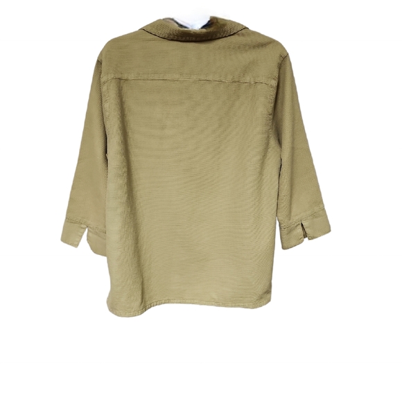 Color Me Cotton Women's Button Front Short Sleeve Honeycomb Pattern Top Size M - Picture 2 of 7